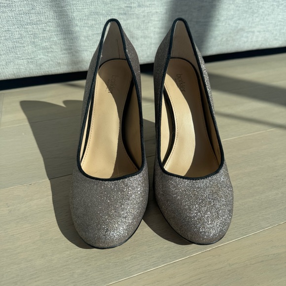 Botkier Valentina Glitter Block Heels - Gunmetal Size 8M - Picture 3 of 7